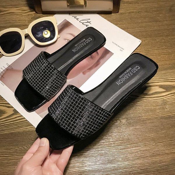 slippers sandals women 2021 summer style rhinestone large size 41-42 lightweight female, Black
slippers sandals women 2021 summer style rhinestone large size 41-42 lightweight female, Black