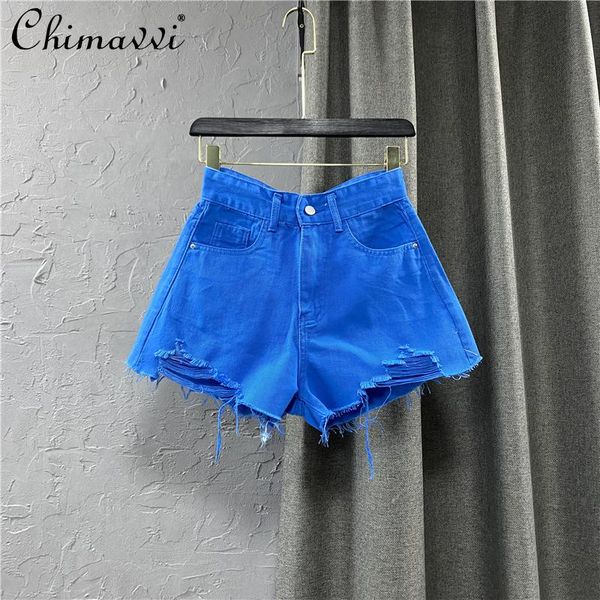 women's jeans summer 2021 high waist ripped solid color denim shorts fashion all-matching slim frayed edge wide leg pants, Blue
women's jeans summer 2021 high waist ripped solid color denim shorts fashion all-matching slim frayed edge wide leg pants, Blue