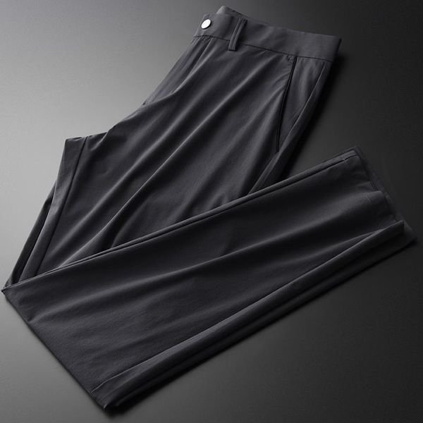 men's pants silky cool high count fabric fashion business gentleman casual straight slim elastic leggings, Black
men's pants silky cool high count fabric fashion business gentleman casual straight slim elastic leggings, Black