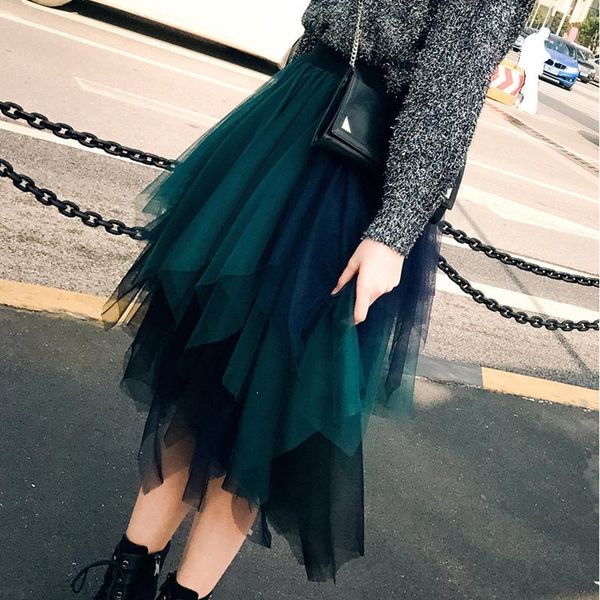 skirts spring and summer multi-layer multi-color irregular mesh stitching skirt, Black
skirts spring and summer multi-layer multi-color irregular mesh stitching skirt, Black