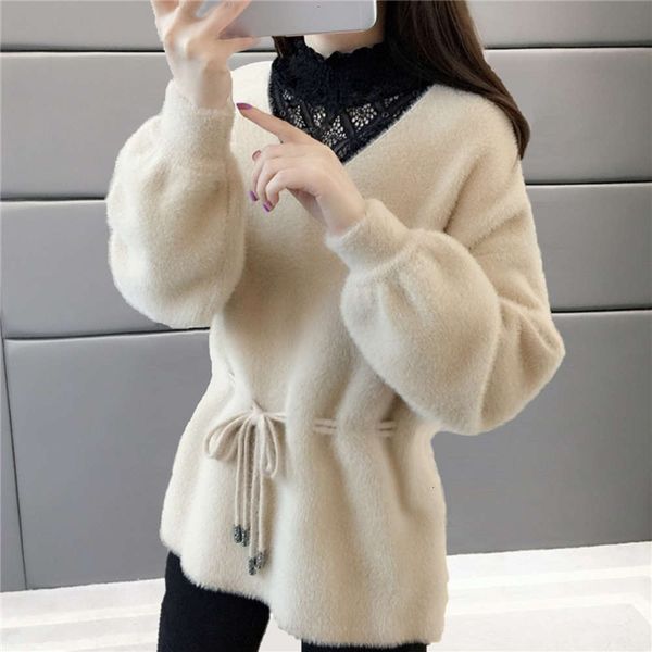 women's sweaters sweater very fairy's knitwear imitation mink cashmere women's dress pullover bottom coat thickened in autumn, White;black
women's sweaters sweater very fairy's knitwear imitation mink cashmere women's dress pullover bottom coat thickened in autumn, White;black