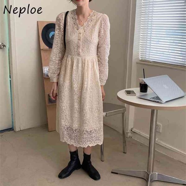 v neck lace hook flower solid dress women court style temperament slim vestidos high waist hip a line robe spring 210422, Black;gray
v neck lace hook flower solid dress women court style temperament slim vestidos high waist hip a line robe spring 210422, Black;gray