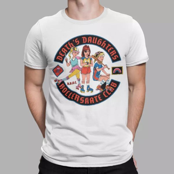 deaths daughters t-shirt roller skating club funny horror joke parody tee gift, White;black
deaths daughters t-shirt roller skating club funny horror joke parody tee gift, White;black