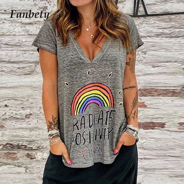 women's blouses & shirts women casual v neck short sleeve loose blouse summer cute rainbow letters print ladies streetwear ove, White
women's blouses & shirts women casual v neck short sleeve loose blouse summer cute rainbow letters print ladies streetwear ove, White