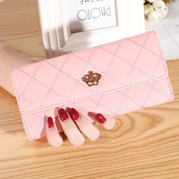 2021 pu women's wallet long korean handbag buckle lingge bag crown multi card wallets first layer of leather three-layer ladies clutch, Red;black
2021 pu women's wallet long korean handbag buckle lingge bag crown multi card wallets first layer of leather three-layer ladies clutch, Red;black