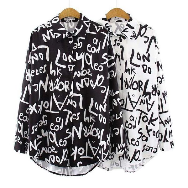 women's blouses & shirts graffiti print blouse women autumn turn-down collar long sleeve plus size office elegant ladies casual and 18, White
women's blouses & shirts graffiti print blouse women autumn turn-down collar long sleeve plus size office elegant ladies casual and 18, White