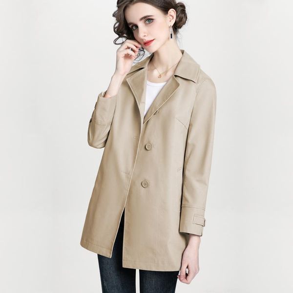 women's jackets fashionable jacket versatile simple texture mid-length trench coat top, Black;brown 
women's jackets fashionable jacket versatile simple texture mid-length trench coat top, Black;brown