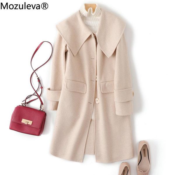 women's wool & blends mozuleva double sided cashmere coat medium length japanese style autumn winter woolen female sailor collar, Black
women's wool & blends mozuleva double sided cashmere coat medium length japanese style autumn winter woolen female sailor collar, Black