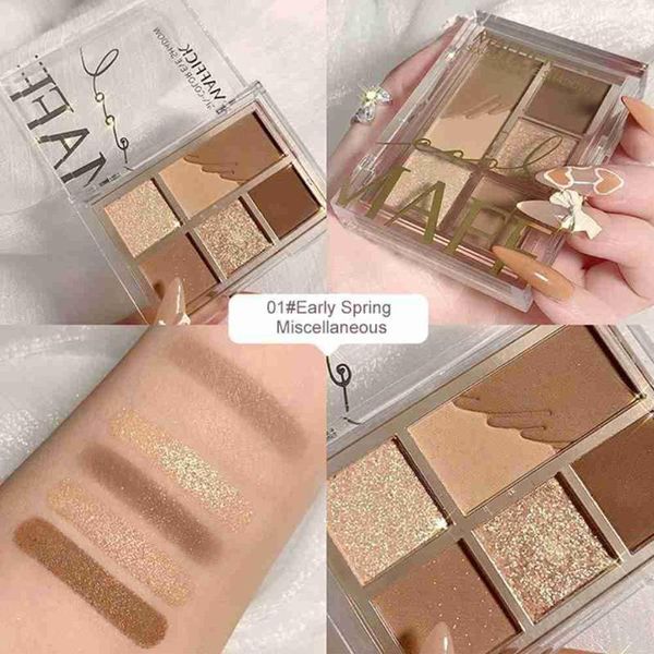 eye shadow mini six-color eyeshadow highlighting and repairing one earth color palette fine glitter makeup
eye shadow mini six-color eyeshadow highlighting and repairing one earth color palette fine glitter makeup