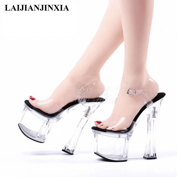 dress shoes party women's super high heels fashion model show sandals 18cm square pole dance, Black
dress shoes party women's super high heels fashion model show sandals 18cm square pole dance, Black