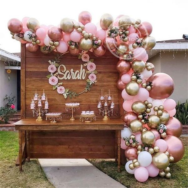 152pcs pink balloon chrome gold balloon arch garland wedding birthyday party baby shower background decorations globos kids toys
152pcs pink balloon chrome gold balloon arch garland wedding birthyday party baby shower background decorations globos kids toys