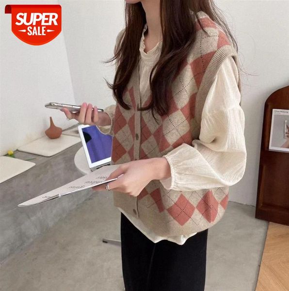 li zhiqi retro v-neck diamond check knitted vest women's korean waistcoat cardigan sweater 110151 #be9e, Black;gray
li zhiqi retro v-neck diamond check knitted vest women's korean waistcoat cardigan sweater 110151 #be9e, Black;gray