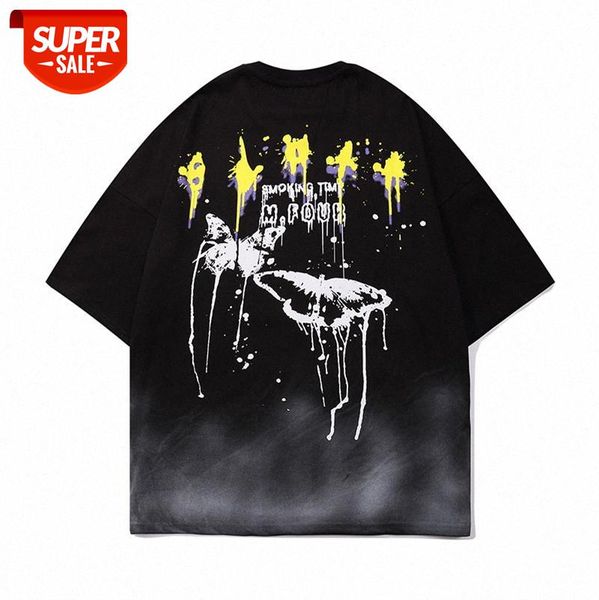 national tide simple brand high street printing t-shirt loose butterfly splash ink smudge gradient short-sleeved tee #3z1m, White;black
national tide simple brand high street printing t-shirt loose butterfly splash ink smudge gradient short-sleeved tee #3z1m, White;black