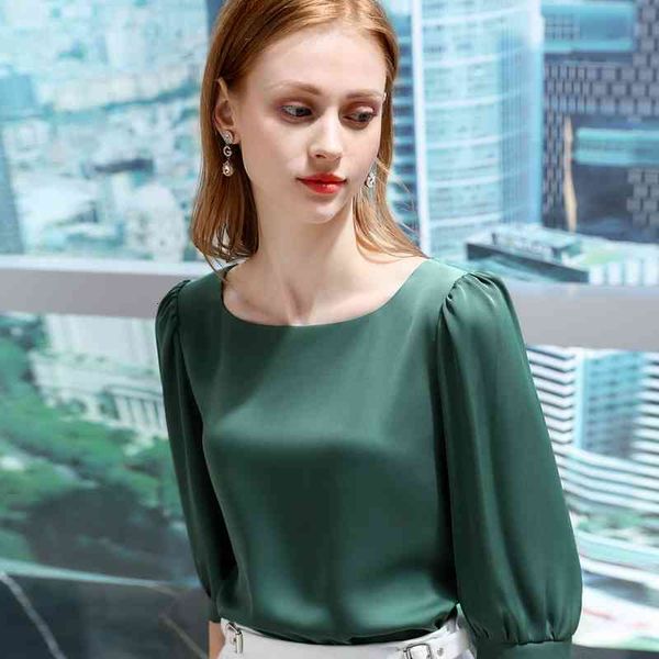 women's knits & tees fashion satin women shirt five-point sleeve o neck elegant pure color simple basic 2021 summer new produ, White
women's knits & tees fashion satin women shirt five-point sleeve o neck elegant pure color simple basic 2021 summer new produ, White