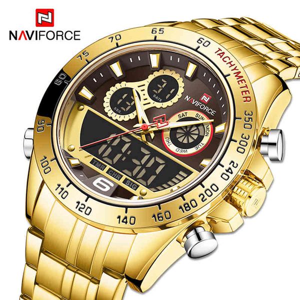 watches naviforce luxury gold mens military sport quartz digital chronograph wrist watch waterproof clock male relogio masculino, Slivery;brown
watches naviforce luxury gold mens military sport quartz digital chronograph wrist watch waterproof clock male relogio masculino, Slivery;brown
