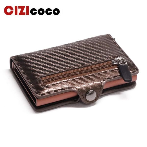 card holders cizicoco 2021 holder aluminum box wallet rfid pu leather up case magnet carbon fiber coin purse, Brown;gray
card holders cizicoco 2021 holder aluminum box wallet rfid pu leather up case magnet carbon fiber coin purse, Brown;gray