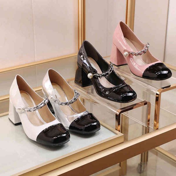 2021 leather round head chain pearl m thick home lazy candy color high heel muller single shoe woman yw yw, Black
2021 leather round head chain pearl m thick home lazy candy color high heel muller single shoe woman yw yw, Black