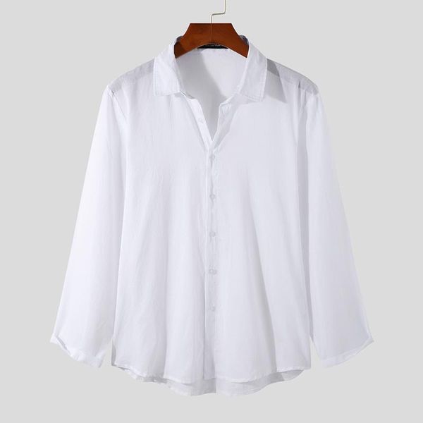 men's casual shirts incerun 2021 men all-match simple white long sleeve buttons up cotton streetwear lightweight blouse s-3xl, White;black
men's casual shirts incerun 2021 men all-match simple white long sleeve buttons up cotton streetwear lightweight blouse s-3xl, White;black