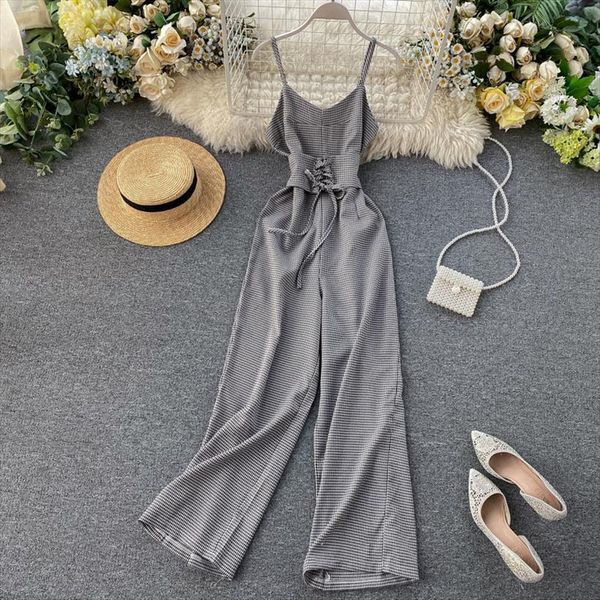 vintage plaid print womens jumpsuit v neck spaghetti strap summer full length women slim waist tie playsuit lace up, Black;white
vintage plaid print womens jumpsuit v neck spaghetti strap summer full length women slim waist tie playsuit lace up, Black;white