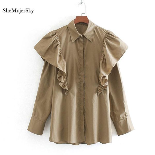 women's blouses & shirts shemujersky women autumn long sleeve shirt ruffles khaki blouse turn-down collar fashion 2021 womens streetwe, White
women's blouses & shirts shemujersky women autumn long sleeve shirt ruffles khaki blouse turn-down collar fashion 2021 womens streetwe, White