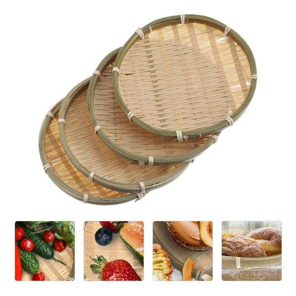 set 4pcs bamboo woven storage plates household for home restaurant kitchen & organization
set 4pcs bamboo woven storage plates household for home restaurant kitchen & organization