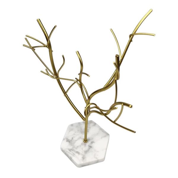 jewelry pouches, bags marble rack, display storage tree-shaped rack, Pink;blue