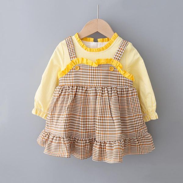 girl's dresses spring baby girls dress plaid england mock two-piece flounced pendulum casual a- line girl cloths kids, Red;yellow
girl's dresses spring baby girls dress plaid england mock two-piece flounced pendulum casual a- line girl cloths kids, Red;yellow