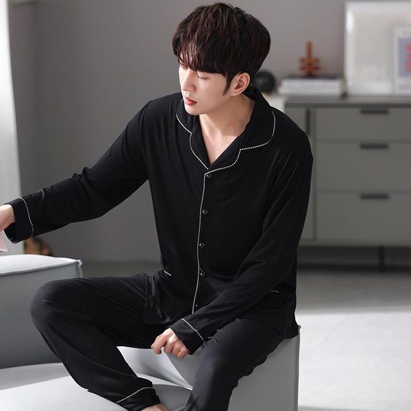 men's sleepwear modal pajamas suit nightgown men sleep set couple nightwear homewear casual 2pcs pants pyjamas intimate lingerie, Black;brown
men's sleepwear modal pajamas suit nightgown men sleep set couple nightwear homewear casual 2pcs pants pyjamas intimate lingerie, Black;brown