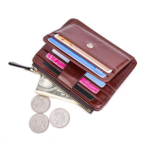 card holders women oil wax leather wallet vintage purses big capacity hasp zipper purse ladies small clutch coin, Brown;gray
card holders women oil wax leather wallet vintage purses big capacity hasp zipper purse ladies small clutch coin, Brown;gray