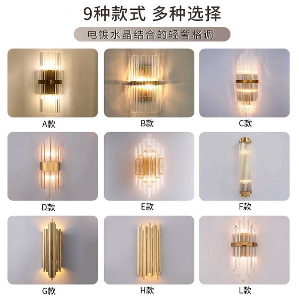 lamparas de techo colgante moderna crystal wall lamp iron bedside corridor bedroom