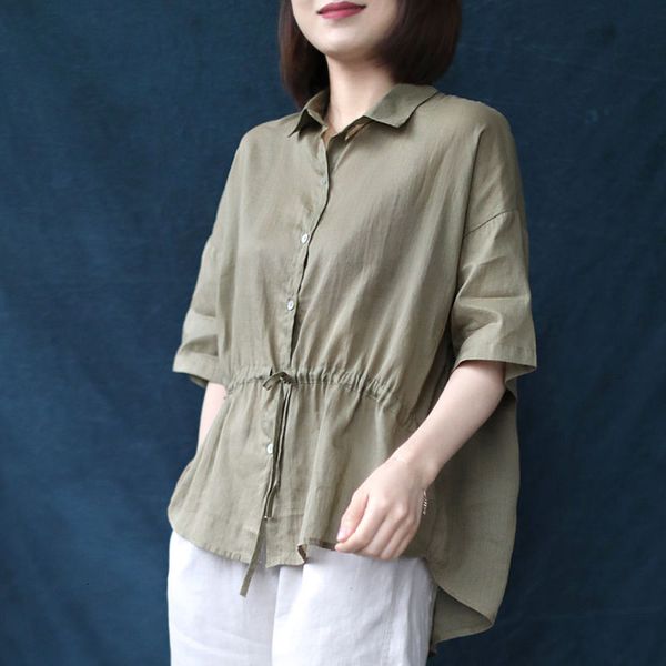 women's blouses & shirts 2020 summer arts style women turn-down collar half sleeve loose shirts drawstring design vintage blouse, White
women's blouses & shirts 2020 summer arts style women turn-down collar half sleeve loose shirts drawstring design vintage blouse, White