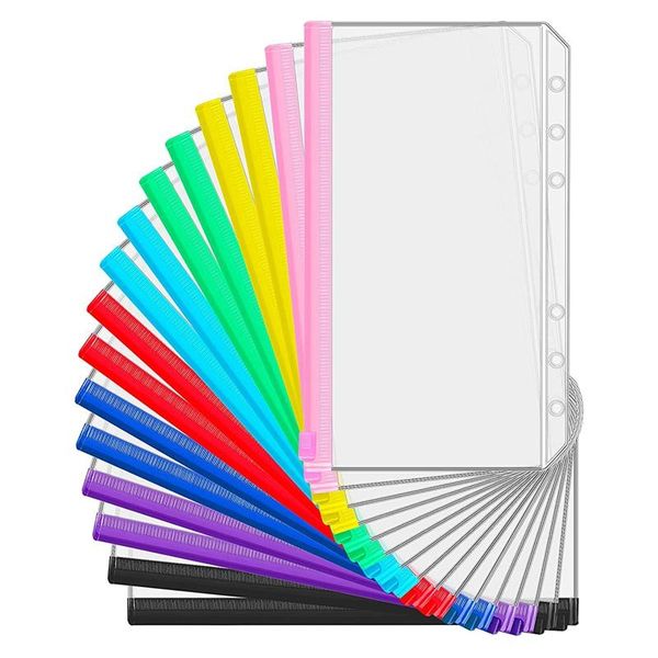 gift wrap 16 pieces a6 binder pvc pockets loose leaf bags pouch document filing for 6-ring notebook planner, 8 colors
gift wrap 16 pieces a6 binder pvc pockets loose leaf bags pouch document filing for 6-ring notebook planner, 8 colors