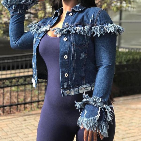 women's jackets 2021 autumn women fashion elegant streetwear denim jacket plus size 2xl ladies fringes distressed tassel coat, Black;brown
women's jackets 2021 autumn women fashion elegant streetwear denim jacket plus size 2xl ladies fringes distressed tassel coat, Black;brown