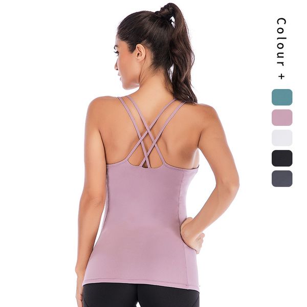 yoga 2021 double thin belt cross back brocade cotton sports vest women's fashion street fitness suit, Gray
yoga 2021 double thin belt cross back brocade cotton sports vest women's fashion street fitness suit, Gray