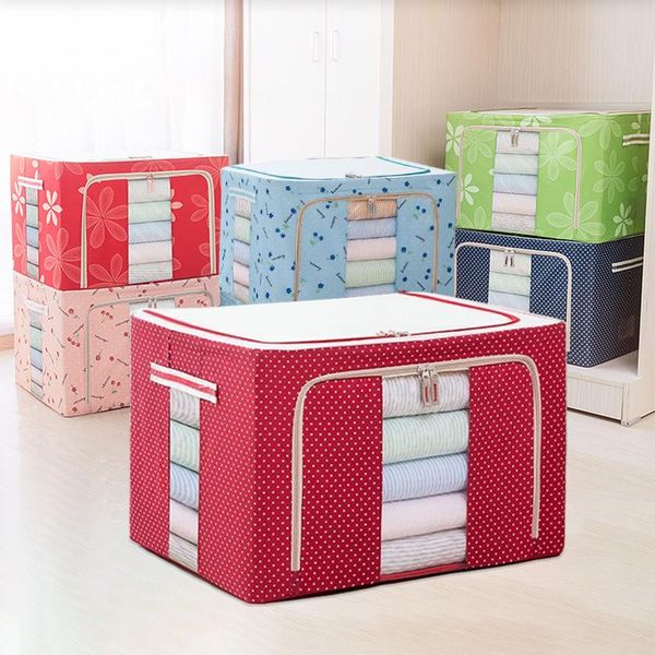 large steel frame storage box, oxford cloth bag, bedspread, foldable, 66/72 liter clothing & wardrobe
