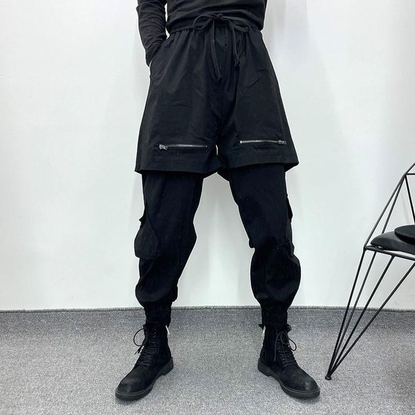 men's pants spring and autumn men's pure color shorts set trousers false two design feeling loose extreme sports casual, Black
men's pants spring and autumn men's pure color shorts set trousers false two design feeling loose extreme sports casual, Black