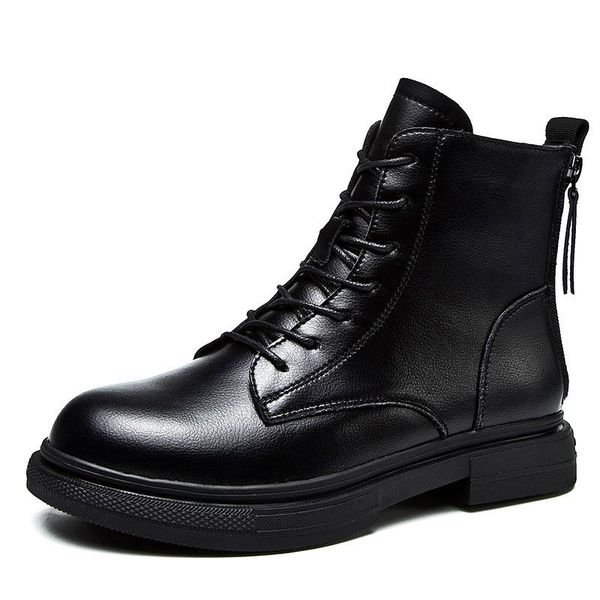 boots increased leather inner double zipper autumn and winter thick bottom cashmere motorcycle women's short, Black
boots increased leather inner double zipper autumn and winter thick bottom cashmere motorcycle women's short, Black