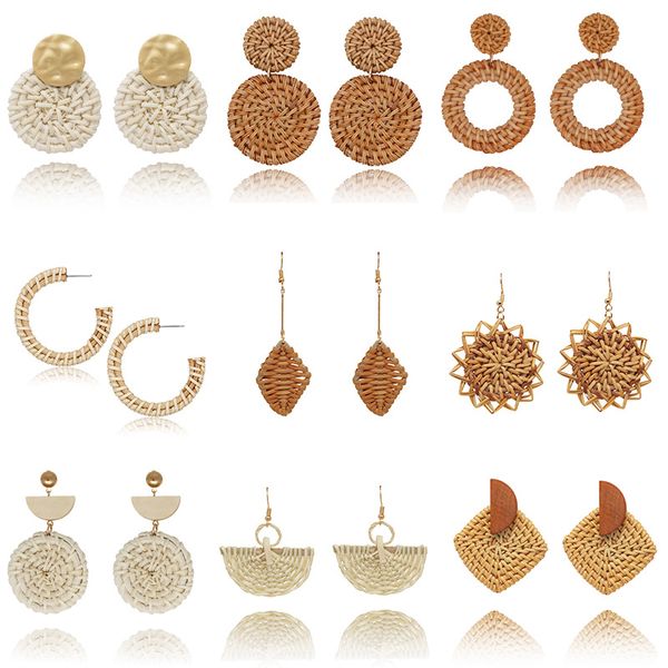 summer geometric dangle round hand woven straw rattan pearl earrings for women water drop hoops jewelry, Silver
summer geometric dangle round hand woven straw rattan pearl earrings for women water drop hoops jewelry, Silver