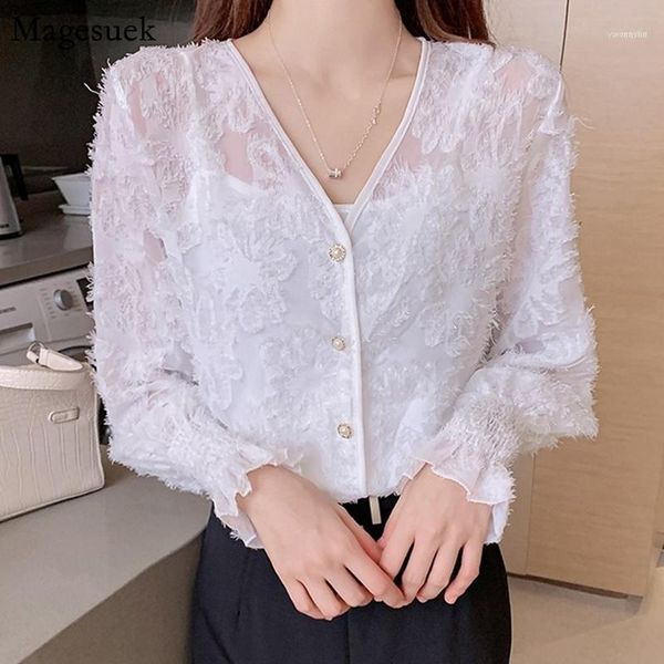 autumn long sleeve shirt women v-neck cardigan elegant white blouse casual office lady lace blouses 113021
autumn long sleeve shirt women v-neck cardigan elegant white blouse casual office lady lace blouses 113021