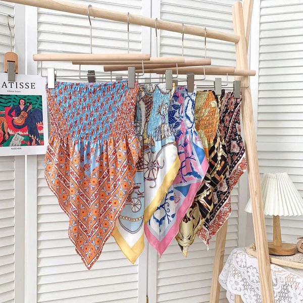 ethnic print folds elastic irregular tube short women summer 210709, White
ethnic print folds elastic irregular tube short women summer 210709, White