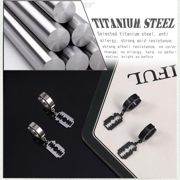 hoop & huggie retro punk personality hip hop street couple earrings trendsetter blade for men, Golden;silver
hoop & huggie retro punk personality hip hop street couple earrings trendsetter blade for men, Golden;silver