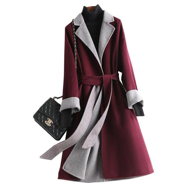 women's wool & blends double-sided quality fashion high vintage contrast coat women autumn mid-length slim female jackets femme veste z, Black
women's wool & blends double-sided quality fashion high vintage contrast coat women autumn mid-length slim female jackets femme veste z, Black