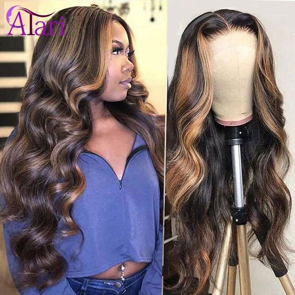 13x6 deep part lace front wigs 180% human hair pre plucked highlight ombre virgin wavy atari1, Black;brown
13x6 deep part lace front wigs 180% human hair pre plucked highlight ombre virgin wavy atari1, Black;brown