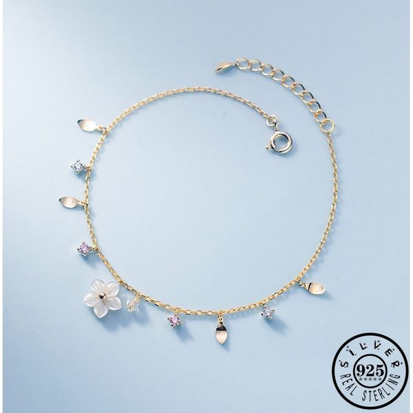 925 sterling silver flower shape shell bracelet statement gold color chain charm zircon bead bracelets jewelry for women, Golden;silver
925 sterling silver flower shape shell bracelet statement gold color chain charm zircon bead bracelets jewelry for women, Golden;silver