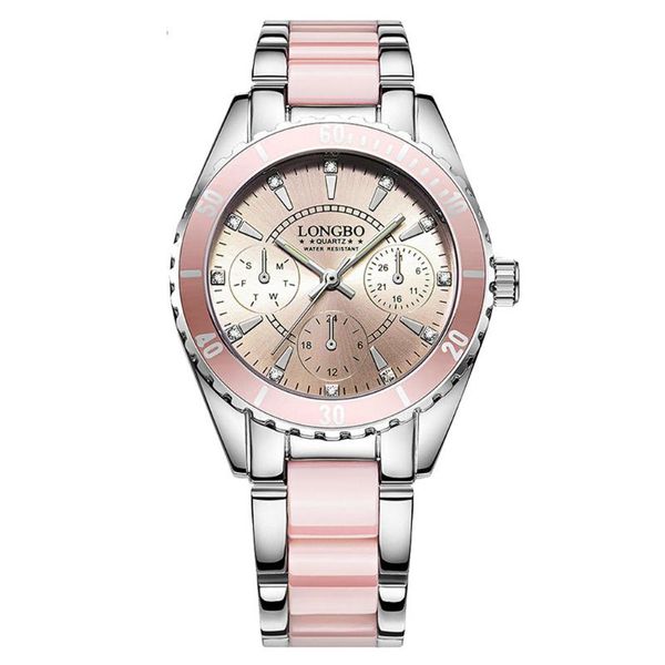 wristwatches longbo luxury fashion watch ceramic and alloy analog women with box, Slivery;brown
wristwatches longbo luxury fashion watch ceramic and alloy analog women with box, Slivery;brown