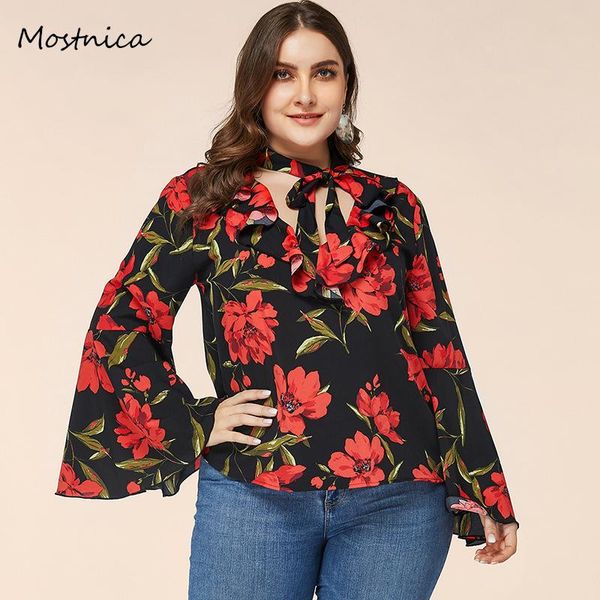 mostnica plus size flower printed lace up bowknot women casual blouse spring ruffled v neck long flare sleeve blouses woman women's &, White
mostnica plus size flower printed lace up bowknot women casual blouse spring ruffled v neck long flare sleeve blouses woman women's &, White