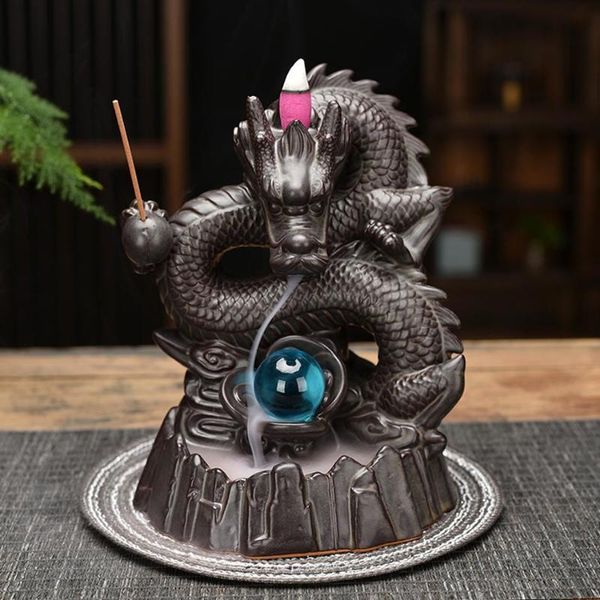 fragrance lamps ceramic incense burner smoke backflow creative home decor dragon holder censer with lucky crystal ball
fragrance lamps ceramic incense burner smoke backflow creative home decor dragon holder censer with lucky crystal ball