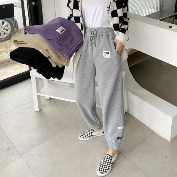 women's pants & capris winter thicken fleece casual high wasit fashion loose drawstring flocking sweatpant with pockets, Black;white
women's pants & capris winter thicken fleece casual high wasit fashion loose drawstring flocking sweatpant with pockets, Black;white