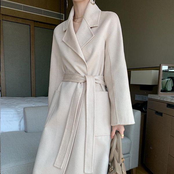 women's wool & blends of fund 2021 double-sided cloth coat pure cashmere coat water ripple women wholesale, Black
women's wool & blends of fund 2021 double-sided cloth coat pure cashmere coat water ripple women wholesale, Black