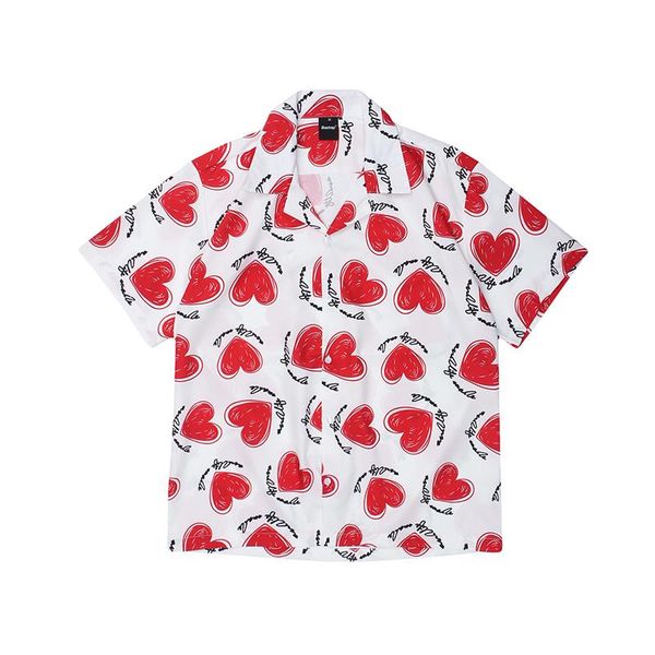 men's casual shirts lover pattern print summer for men and women short sleeve high street oversize hawaiian shirt lapel loose, White;black
men's casual shirts lover pattern print summer for men and women short sleeve high street oversize hawaiian shirt lapel loose, White;black
